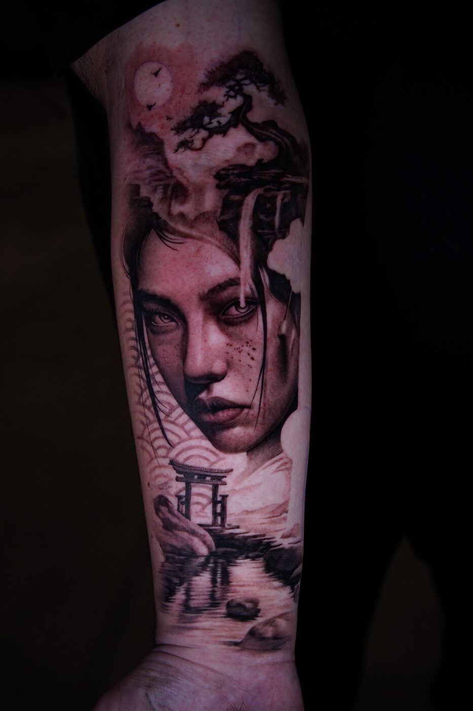 Onna-Musha — black and grey abstract realism tattoo by Zackel